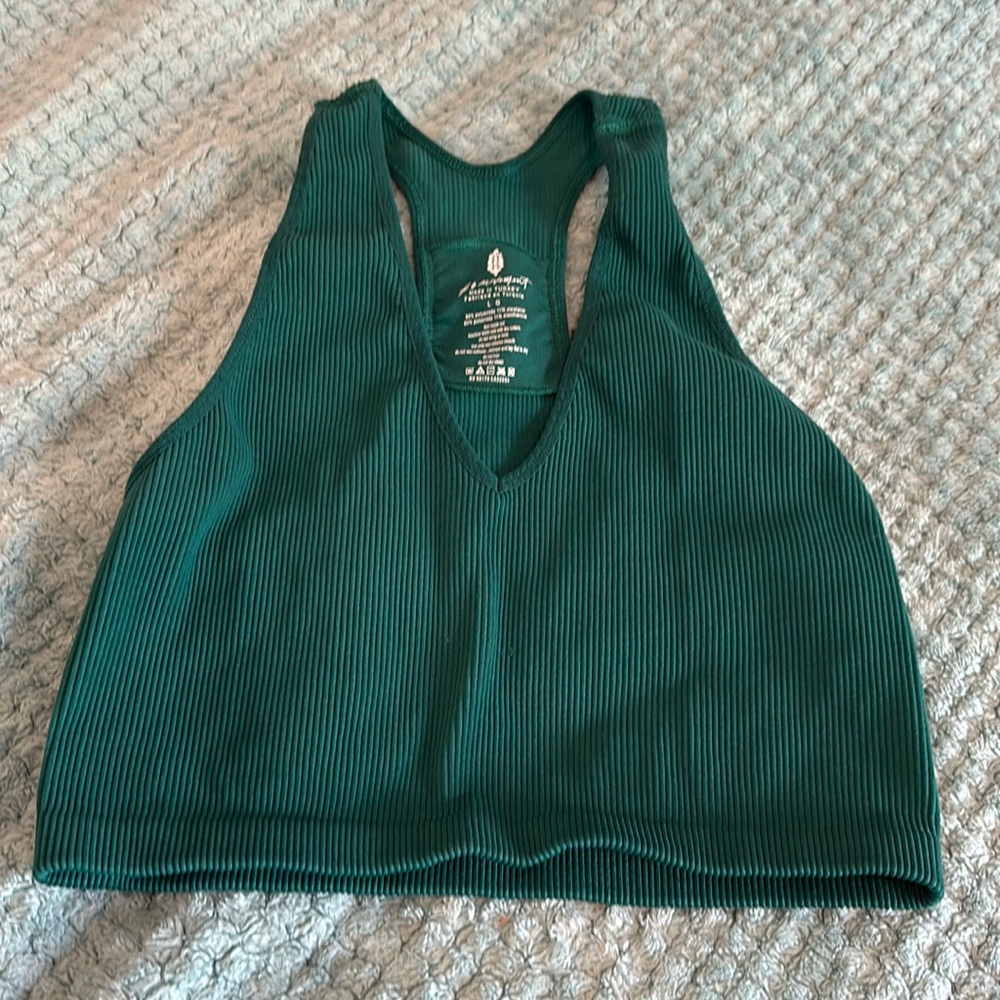 Free People FP movement green crop top